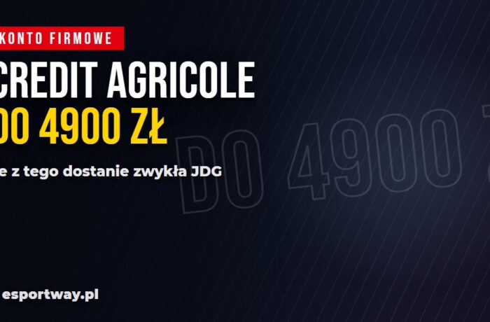 Credit Agricole konto firmowe: Kapitalna premia do 4900 zł i ile z tego dostanie zwykła JDG