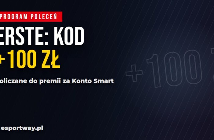 Kod polecający Erste przy koncie osobistym: 100 zł doliczane do premii za Konto Smart